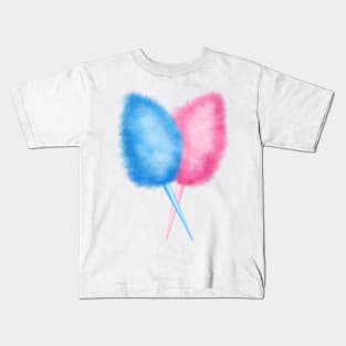 Blue and Pink Cotton Candy Fairy Floss Kids T-Shirt